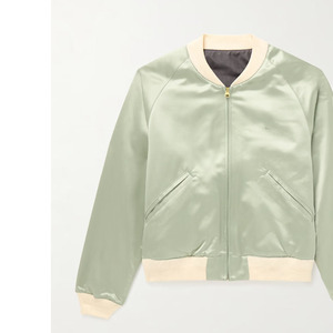 Chaqueta de béisbol universitaria de seda satinada brillante Logotipo personalizado Bomber Ropa de calle para hombres Mujeres Jóvenes - Product Image 2