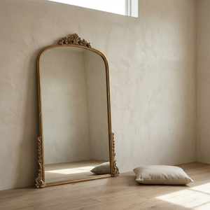 Large Baroque Floor <strong>Mirror</strong> with Ornate Flower Crest <strong>Full</strong> <strong>Length</strong> French Style <strong>Leaner</strong> <strong>Mirror</strong> Dressing Room Victorian Home Decor - Product Image 3