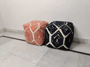 Pouf rond en jute fait à la main deux couleurs avec rembourrage décoration et sièges poufs personnalisé fait à la main pouf et pouf - Product Image 4