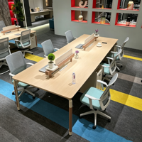 Poste de travail modulaire moderne pour bureau, table de poste de travail pour 6 personnes avec cloison de séparation