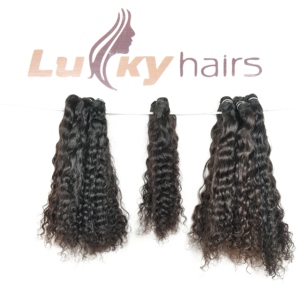 Extensions de cheveux humains vierges noirs naturels, bouclés, alignés aux cuticules, de fabrication indienne, en gros, pour tissage - Product Image 2