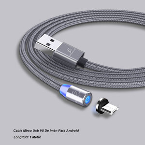 Câble magnétique Micro USB à charge rapide V8, accessoires pour téléphone portable Android - Product Image 2