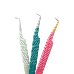 Pince à cils en acier inoxydable à pointe dépoussiérée sur mesure pour faux cils Volume individuel pince à épiler à extension de cils pointue - Product Image 1