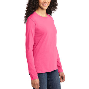 Camisa de manga larga ajustada informal de algodón 100% de calidad superior para mujer Servicio OEM personalizable de gran tamaño ecológico - Product Image 4