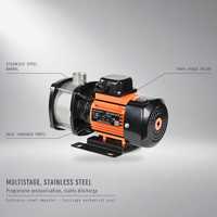 Pompa Booster Impeller Multistage Horizontal Stainless Steel OEM 0.37 kW 3.5m³/h DN25 Motor Tiga Fasa untuk Air Bangunan