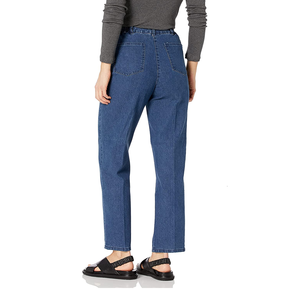 Pantalones vaqueros de cintura alta de mujer con estilo de talla grande sólido barato estándar de la mejor calidad pantalones vaqueros lavados suaves para mujer de BD - Product Image 4