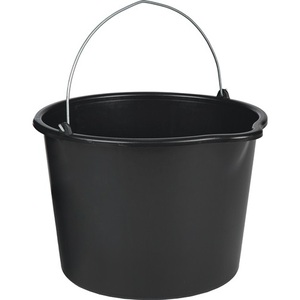 Cubo de polietileno negro de 20L para construcción con boquilla - Product Image 1