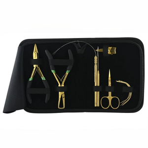 Handtied Hair Extension Tool <b>Kit</b> <b>Skin</b> &White Beads Pulling Loop Hook Tools Weft Extension Pliers Multi-Purpose Hair <b>Care</b> Styling - Product Image 3