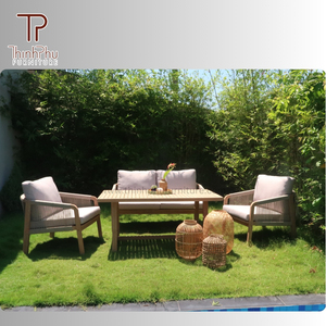 Personnalisable OEM ODM contemporain en bois massif pliable extérieur meubles de jardin canapé ensemble salle à manger Restaurant salon cuisine - Product Image 4