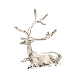 รูปปั้นกวางเรนเดียร์ทันสมัยทันสมัยพร้อมฐานไม้ตกแต่งโต๊ะโลหะแอมโมเนียมของตกแต่งบ้านของตกแต่งเทศกาล - Product Image 6