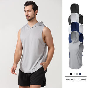 Camiseta sin mangas con capucha de gimnasio para hombre de secado rápido transpirable de alta calidad ropa de Fitness de culturismo de talla grande - Product Image 2