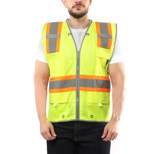 Chaleco de tráfico de construcción de alta visibilidad 3 rayas reflectantes Logotipo personalizado Cremallera Trabajo Hola Viz Ropa de seguridad a prueba de agua - Product Image 6