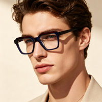 Lunettes de vue haut de gamme en acétate polygonal, monture rétro bicolore, verres optiques tendance pour hommes, logo personnalisé, fournisseur d'optiques de luxe