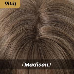 Madison-DWY 26-Inch MiraScalp Wavy Light <b>Brown</b> Glueless Synthetic Curly <b>Wig</b> for Women Loose Wave Transparent Lace - Product Image 4