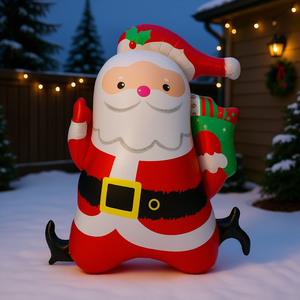 Ballon gonflable Père Noël 63x78,5 cm Décoration de jardin pour les fêtes en plein air - Product Image 3