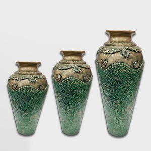 Novedad de 2025: jarrón vintage de alta calidad con textura verde y dorada, diseño de vejez americano y europeo para Decoración - Product Image 1