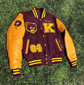 Veste de baseball unisexe personnalisée avec logo d'équipe sportive et de club, lettres varsity sur le devant, imperméable, respirante, streetwear, vente en gros - Product Image 1