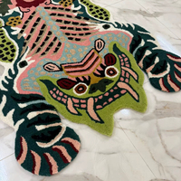 Tapis décoratif moderne en forme d'animal, fait main, tufté, imprimé 3D, en laine, rembourré, extra épais, antidérapant, adapté aux animaux domestiques, pour la maison