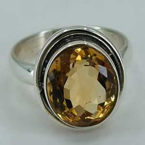 Bague en argent sterling 925 avec citrine naturelle jaune, faite à la main, pierre de naissance de novembre, bijou de promesse, taille ovale en forme de diamant - Product Image 3