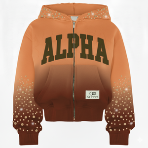 Sudadera con capucha y cremallera recortada cuadrada para hombre, ropa de calle de felpa francesa de 500GSM, parche desgastado con lavado ácido, bordado de diamantes de imitación personalizados - Product Image 4