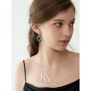 Orecchini Pendenti in Acrilico Trasparente e Cristallo, Leggeri, Irregolari, con Cerchio Dorato, Stile Religioso - Product Image 1