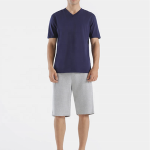 T-shirt en coton pour homme de haute qualité, col en V, tissu 180g, coupe ajustée, manches courtes, couleur unie, décontracté, fitness, pas cher - Product Image 3