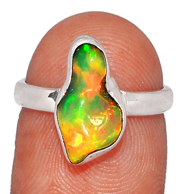 Ethiopian Opal Rough Ring großhandel lieferant Jaipur One von eine art Silver 925 Sterling schmuck Rings