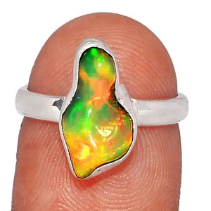 에티오피아 오팔 거친 반지 도매 공급 자이푸르 한 종류의 실버 925 스털링 보석 반지