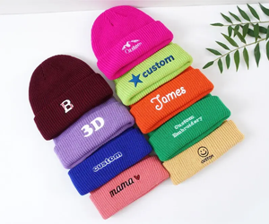 หมวกบีนนี่ดีไซน์เนอร์คุณภาพสูง พิมพ์ลายโลโก้แบบเต็มด้วยเทคนิคซับลิเมชั่น แฟชั่นสตรีทแวร์ หมวกไหมพรมสำหรับฤดูหนาว - Product Image 4