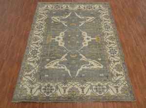 Vente chaude 10x14 pieds taille personnalisée exquis Oushak indien laine tapis fait à la main gris tapis pour salon tapis et ensembles - Product Image 6