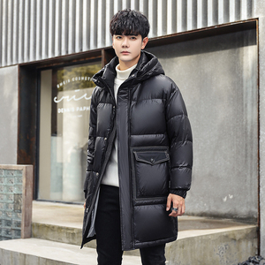 Gran oferta, chaqueta acolchada de plumón de longitud media personalizada para hombre, estilo Vintage, cuello levantado, cálida, cómoda, informal, ropa de invierno - Product Image 5