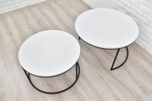 Exhibición de mármol redonda Blanca Grande, mesa anidada para dormitorio y sala de estar, mesas modernas, mesa de centro decorativa negra - Product Image 5