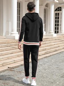 Survêtement à fermeture éclair complète pour hommes, survêtement décontracté de rue, 2 pièces, vêtements de sport d'hiver respirants et doux - Product Image 4