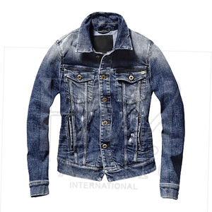 Vestes en denim en toile de taille personnalisable de haute qualité pour hommes avec caractéristiques de séchage rapide et de respiration - Product Image 1