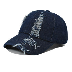 Chapeaux de baseball en denim avec logo personnalisé de haute qualité Snapback en sergé de coton structuré Style Hip Hop à la mode Support OEM/ODM - Product Image 1