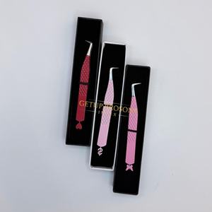 Pinzas para Pestañas GETUP BROSONS IMPEX de 90 Grados, Acero Inoxidable, Antiestáticas, Antimagnéticas, Duraderas, con Punta de Fibra, Diseño de Corazón - Product Image 4