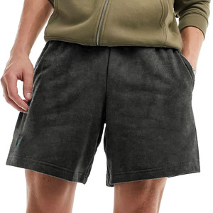 Vintage Acid Washed <b>Men's</b> <b>Sweat</b> <b>Shorts</b> Unisex Casual Elastic Mid Waist Solid Color Breathable Leisurewear - Product Image 3