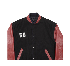Chaqueta universitaria de lana de alta calidad para hombre, chaqueta universitaria de béisbol personalizada con mangas de cuero de chenilla bordadas - Product Image 3