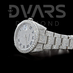 Montre mécanique analogique automatique en acier inoxydable avec diamants Moissanite VVS, or jaune, or blanc, luxe, hip-hop - Product Image 2