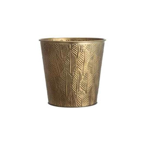 Seau à glace en laiton finition or antique pour la maison, les événements, les fêtes, les bars, refroidisseur à vin, seau à glace avec gravure de feuilles - Product Image 1