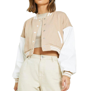 Veste de style universitaire pour femme, nouvelle mode, vêtements pour femme, streetwear, patchwork, boutons, veste courte pour femme, veste d'automne pour femme - Product Image 1