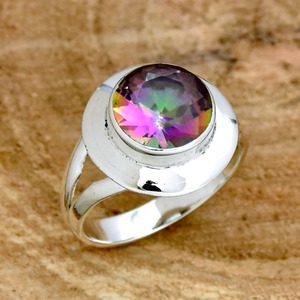 ธรรมชาติลึกลับ topaz ที่ดีที่สุดคุณภาพแหวนพลอย 925 เงินสเตอร์ลิงเครื่องประดับทําด้วยมือเงินสเตอร์ลิง 925 ประทับตราแหวน - Product Image 4