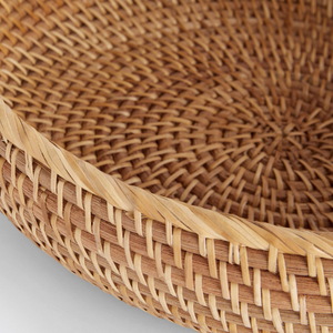 Panier de rangement ovale en bambou tressé à la main, plateau à fruits tissé, organisateur multifonction écologique pour le rangement des aliments dans la cuisine - Product Image 4