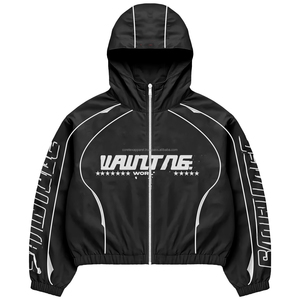 Ensemble coupe-vent de haute qualité en tissu nylon polyester 180 GSM, tissage lisse, noir et blanc, avec emplacement de panneaux incurvés et logo personnalisé - Product Image 4