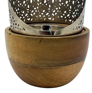 Brûleur d'encens décoratif en métal, porte-bakhoor avec base en bois, style arabe moderne pour la maison du Moyen-Orient et décoration islamique, cadeau - Product Image 5