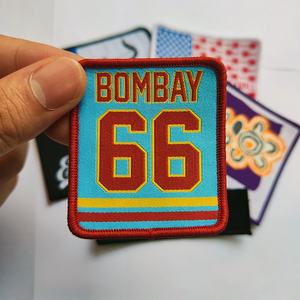 Custom Woven Patches with Heart & <b>Flower</b> Designs Eco-Friendly Canvas Fabric Sports Iron-On <b>Applique</b> MOQ 50 Pcs From Pakistan - Product Image 5