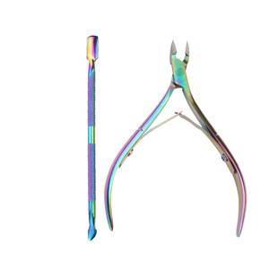 Recortador de cutículas profesional de acero inoxidable, pinzas para esquinas de uñas, empujador, pinzas para callos, juego de instrumentos Manual - Product Image 1