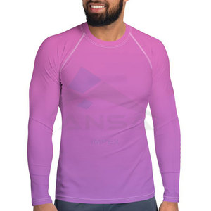 Hot Selling Custom Size <b>Men</b> Rash Guard Long Sleeve Compression <b>Shirt</b> Breathable Quick Dry Fitness Fabric Comfortable <b>Swimming</b> - Product Image 3