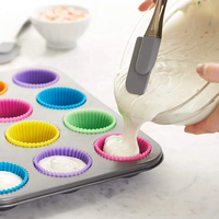 Moules à cupcakes en silicone jetables écologiques de qualité alimentaire, antiadhésifs, sans BPA, pour la pâtisserie