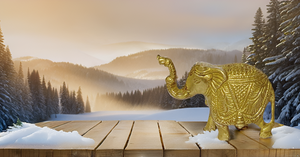 Statues d'éléphant en laiton Art déco faites à la main Trunk Up Figurine porte-bonheur pour la décoration intérieure et les cadeaux Pièce maîtresse à motif animal - Product Image 3